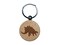 Stegosaurus Dinosaur Solid Engraved Wood Round Keychain Tag Charm